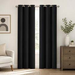 Blockout Curtain Panels Eyelet 3 Layer Noise Reduction Light Filtering Home