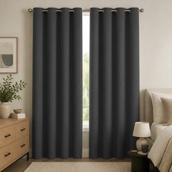 Blackout Curtain Panels Eyelet 3 Layer Noise Reduction Heat Insulation 132x213cm