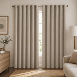 Blackout Curtain Panels 3 Layer Eyelet 132cm 140cm 180cm 240cm 300cm Beige