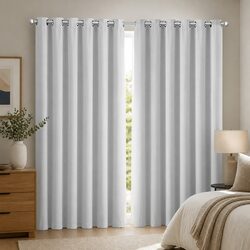 Blackout Curtains Panels 3 Layers Eyelet Grey Noise Insulation Heat Thermal