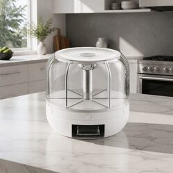 Cereal Dispenser 7kg Grain Container Six Compartments Kitchen Food Storage