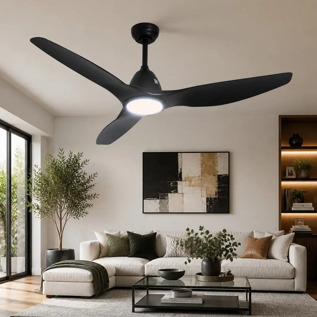 64 Inch Ceiling Fan DC Motor LED Light Remote Control 5 Speed Reverse Cycle