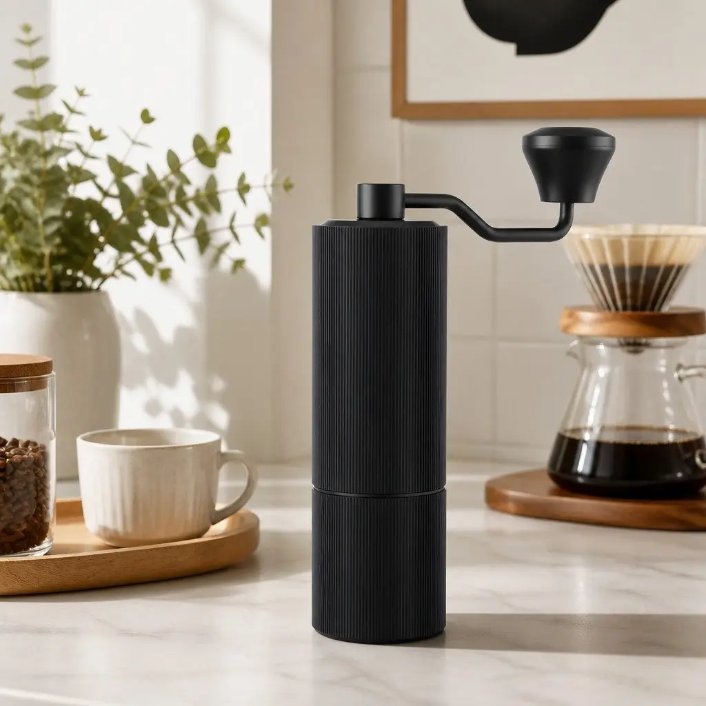 Manual Coffee Grinder 24 Adjustable Grind Settings Portable Compact Dark Grey