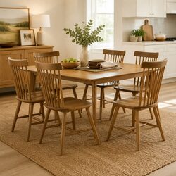 Dining Chairs Windsor Style Solid Wood Kitchen Lounge Seating Set of 6
