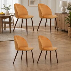 Dining Chairs Set of 4 French Provincial Style Velvet Seat Kitchen Furniture