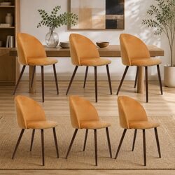 Dining Chair Set of 6 Velvet Seat Restaurant Cafe Lounge Furniture Home Decor