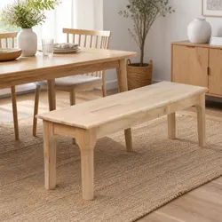 Dining Bench Chair Seat Oak Modern Design Kitchen Furniture Wooden Seating