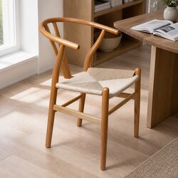 Dining Chairs Wooden Rattan Seat Set of 2 Kitchen Lounge Room Furniture
