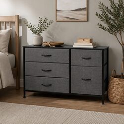 Storage Cabinet Tower Chest Organizer Unit Dresser Nightstand 5 Drawer Furniture