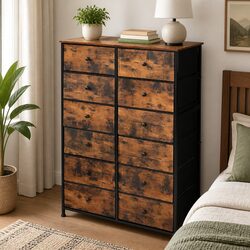 Vintage Storage Cabinet Tower 12 Drawer Chest Bedroom Organiser Dresser Unit