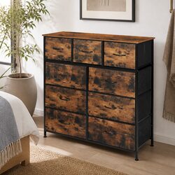 Storage Cabinet Tower Chest Drawers Organiser Brown Bedroom Living Room