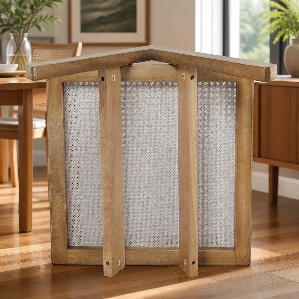 Dining Chair Set 8x Solid Wood Rattan Weave Natural Armrest Kitchen Furniture
