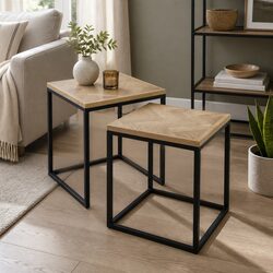Nesting Coffee Tables 2-Piece Set Side Tables Living Room Bedroom Furniture