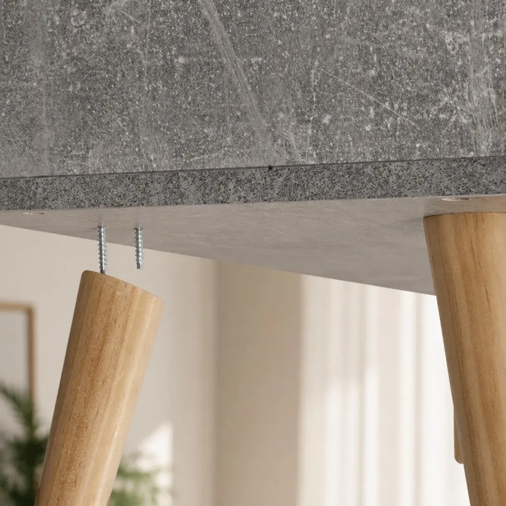 Buffet Sideboard Storage Cabinet with Open Shelves Grey Living Room Furniture
