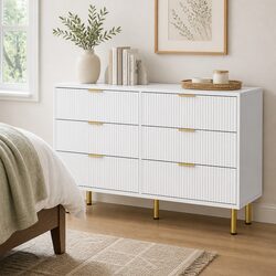 Chest of Drawers 6 Drawer Storage Cabinet Contemporary Design Home Furniture