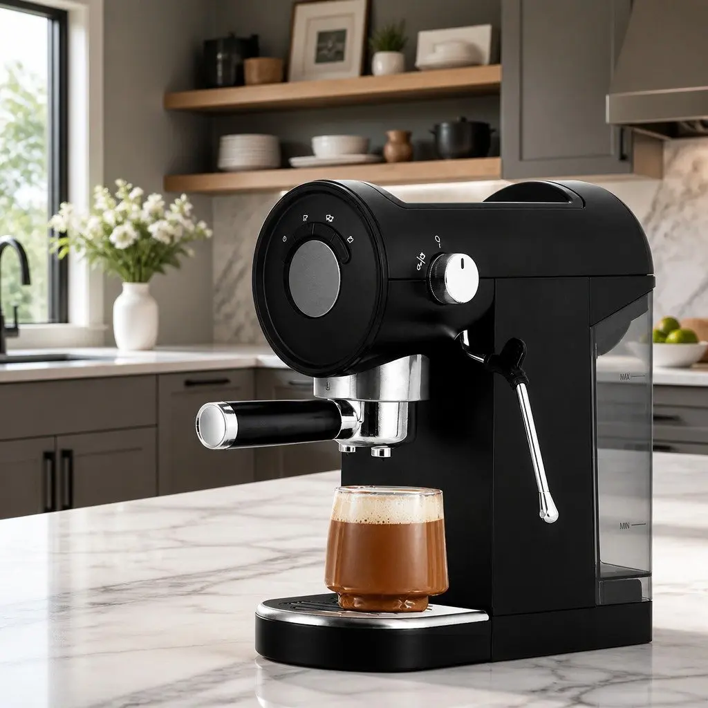 Espresso Coffee Machine 20 Bar Pressure Milk Frother Mug Warmer Black