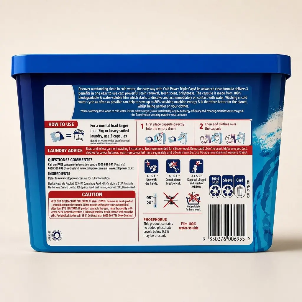 Odour Fighter Laundry Detergent Capsules 52 Pack Stain Removal