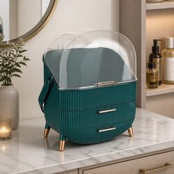 Makeup Storage Case Cosmetic Organiser Vanity Organizer Jewellery Box Green