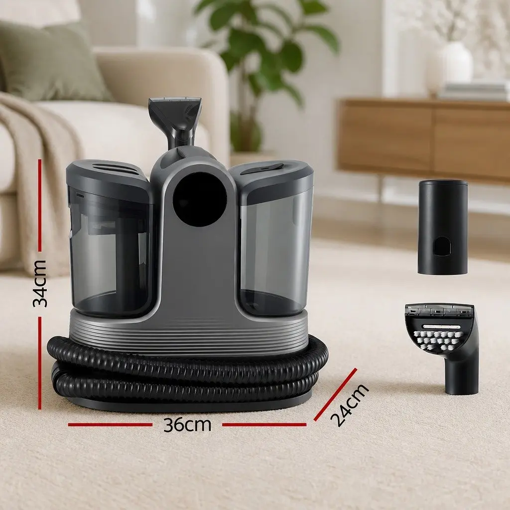 Carpet Washer Handheld Vacuum Cleaner 1700W 11kPa Rapid Heating Black