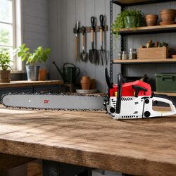 Petrol Chainsaw 62CC 20" Bar E-Start Commercial Pruning Cutting Power Tool