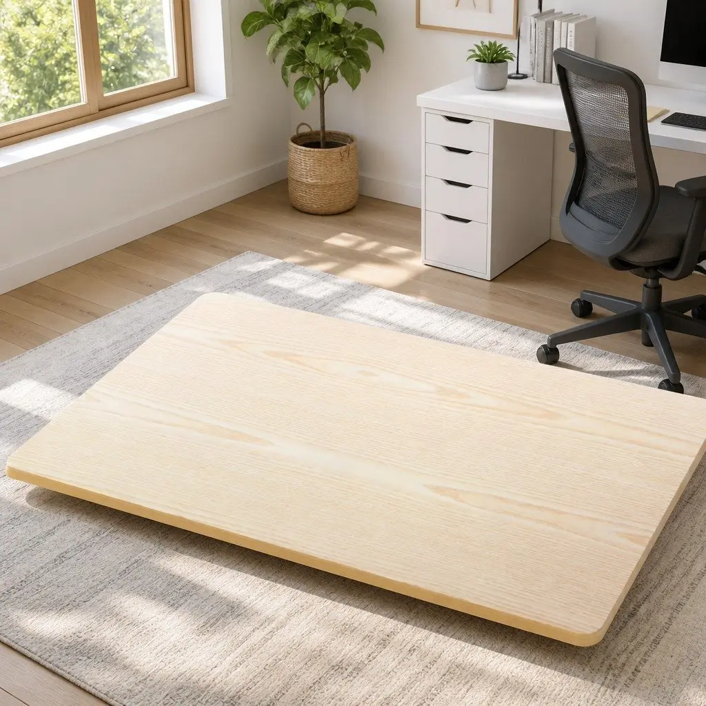 Standing Desk Top 140cm White Oak Work Surface Pre-Drilled Motorised Frame