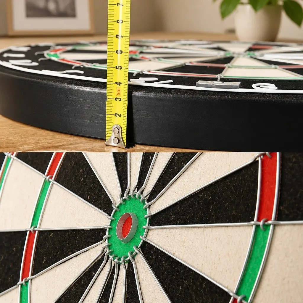 Dartboard 18 Inch Rotating Score Ring Black Self Healing Sisal Fiber with 6 Steel Darts