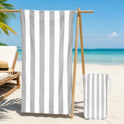 Extra Large Quick Dry Beach Towel Cabana Striped Pattern Lightweight Travel
