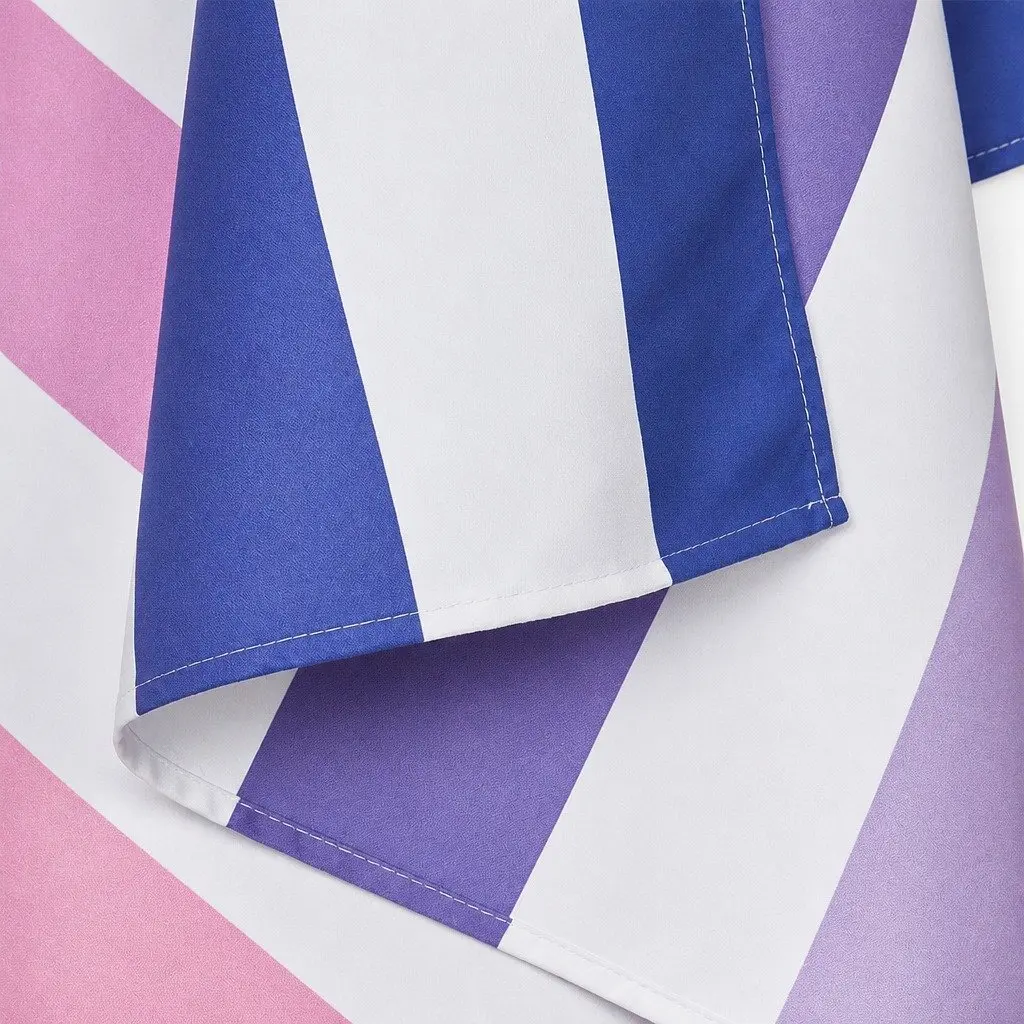 Extra Large Quick Dry Beach Towel Sand Free Cabana Striped Pattern Lightweight Compact Dusk to Dawn