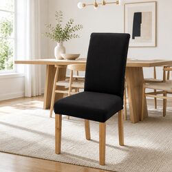 Dining Chair Covers 4 Pack Slipcovers Spandex Stretch Banquet Wedding Black