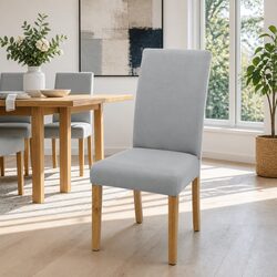 Dining Chair Covers 4x Slipcovers Spandex Stretch Grey Banquet Wedding Party