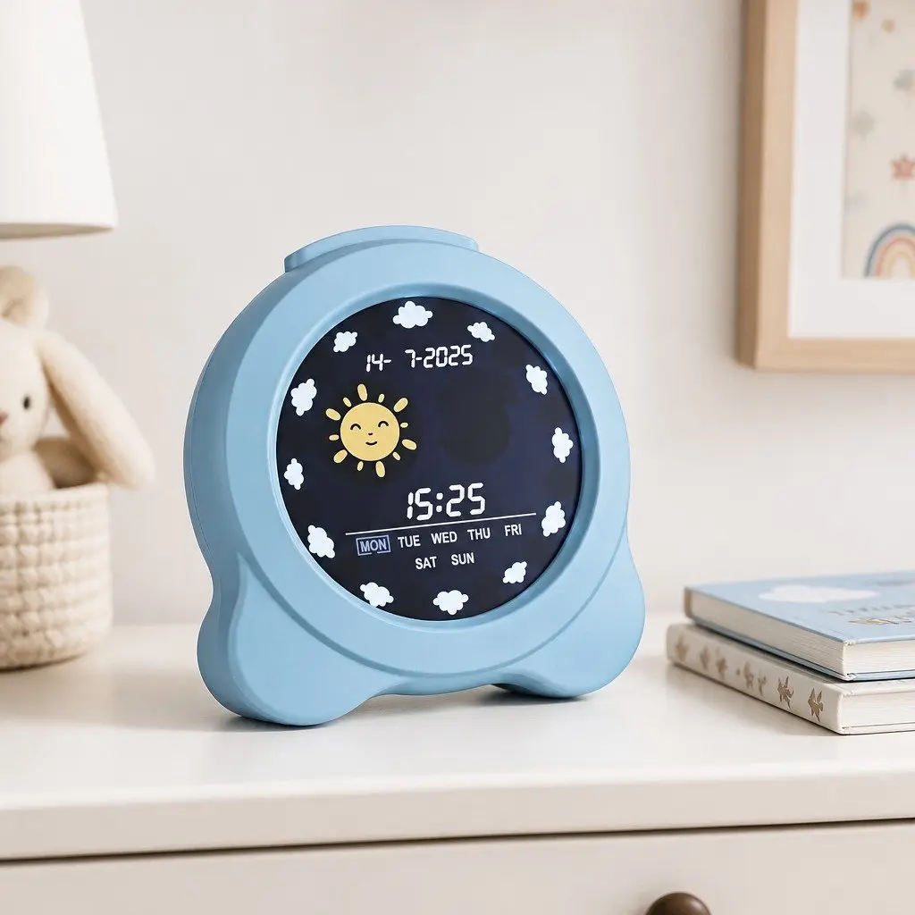 Digital Day Clock Calendar Alarm LCD Display 3.8 Inch Blue