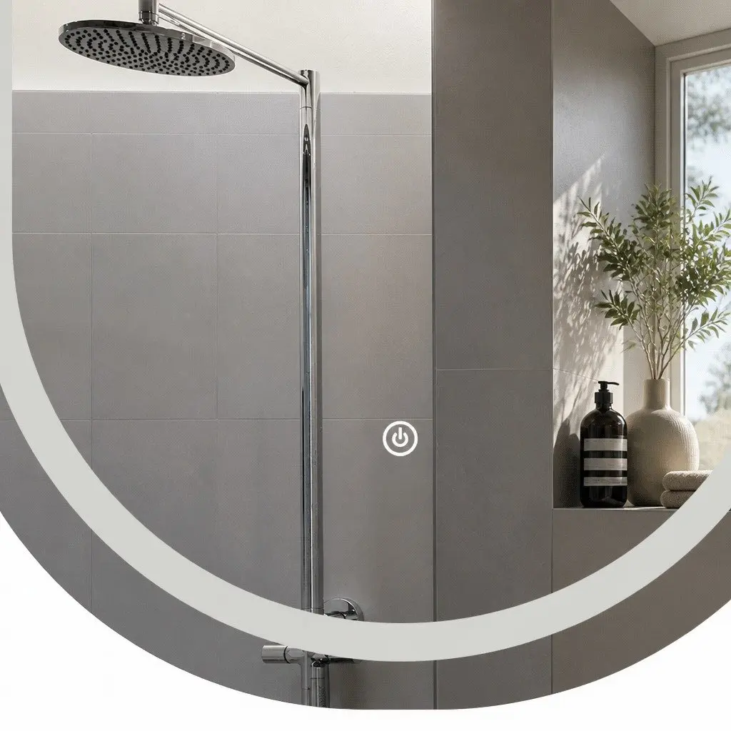 LED Wall Mirror Oval Anti-fog 50x90cm Adjustable Brightness and Colour Temperature