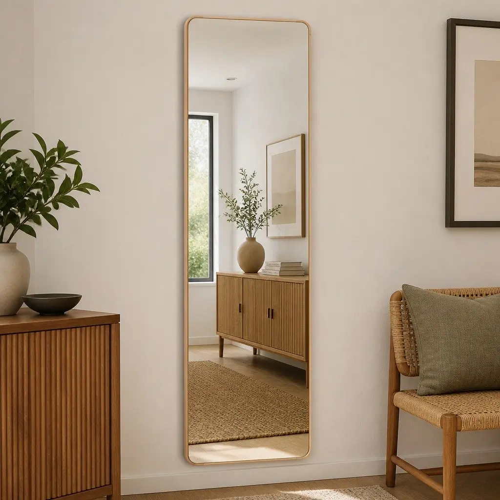 Full Length Mirror 120cm Wall Mounted Door Hanging 3-In-1 Installation Bedroom