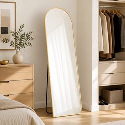 Full Length Mirror Wall Mounted Arched Gold Frame Bedroom Dressing Room