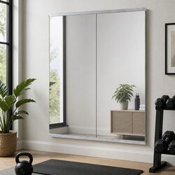 Workout Mirror Full Length Wall Mount Home Gym 2 Pcs Tempered Glass Training