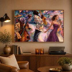 Modern Abstract Canvas Wall Art Large Figure Painting Home Decor 70x100cm Framed