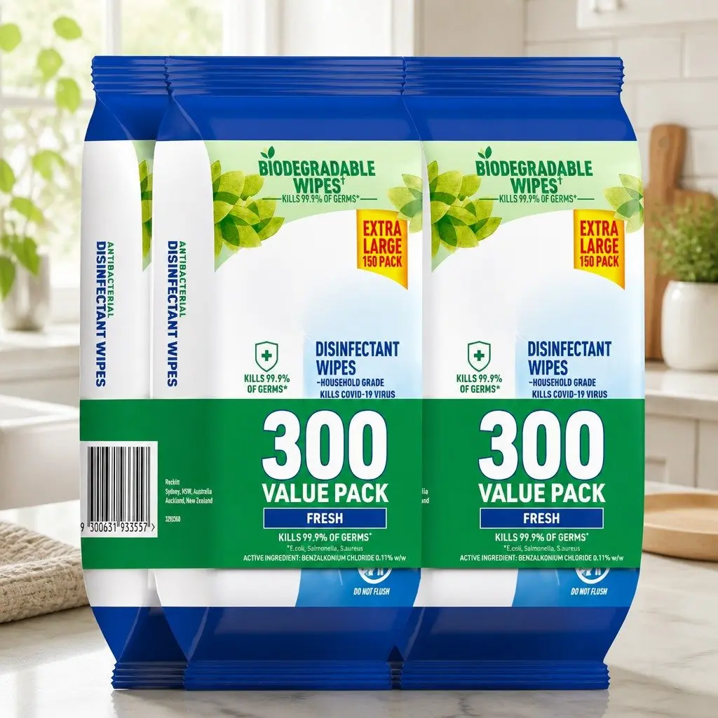Disinfectant Wipes Fresh 600 Count Household Cleaning Germ Protection