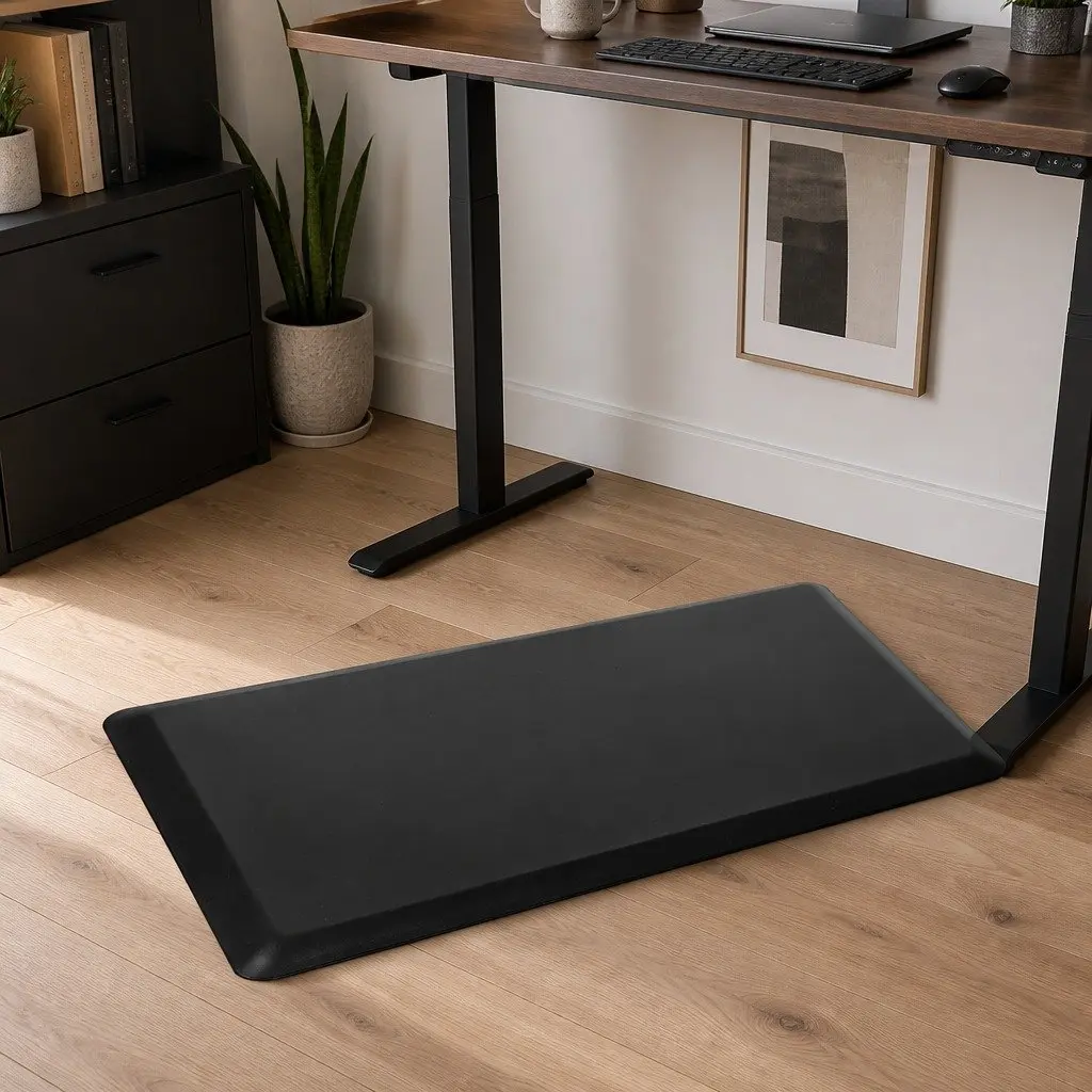 Anti Fatigue Standing Mat Non-Slip Waterproof Comfort Foam 51x99cm Black