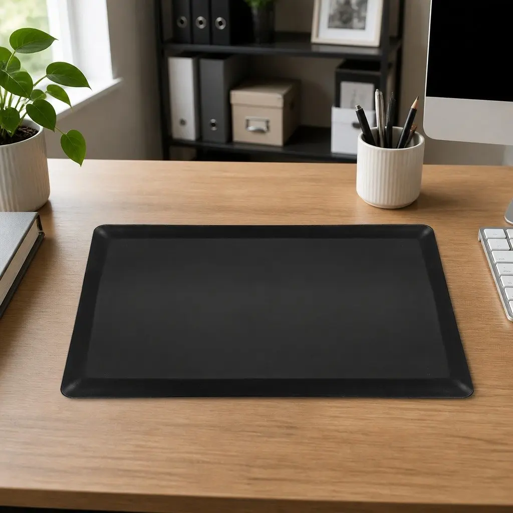 Anti Fatigue Mat Non Slip Surface 50x80cm Black PVC Bevelled Edge