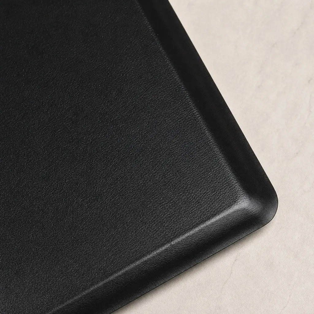 Anti Fatigue Mat Non Slip Surface 50x80cm Black PVC Bevelled Edge