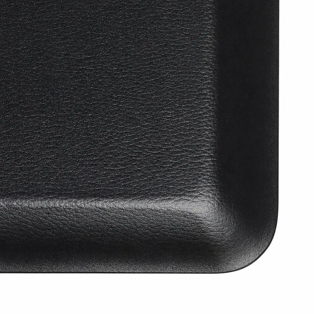 Anti Fatigue Mat Non Slip Surface 50x80cm Black PVC Bevelled Edge