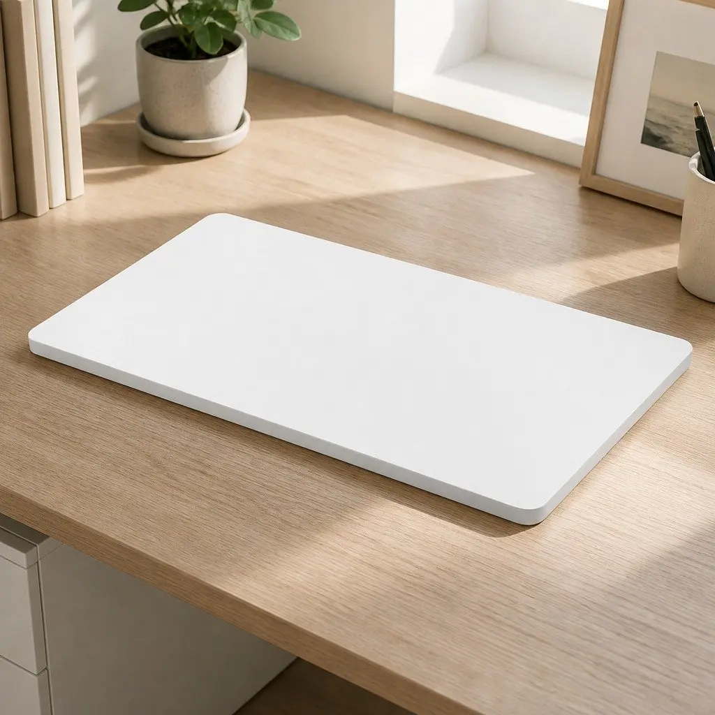Desktop Table Top White Particle Board 140x70cm MDF Veneer Pre-Drilled
