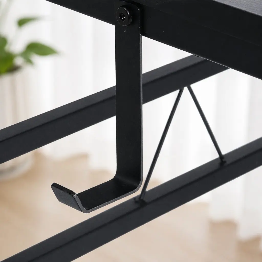 Gaming Computer Desk Adjustable Height 5-Level Structure with Monitor Stand Storage Shelf and Headphone Hook