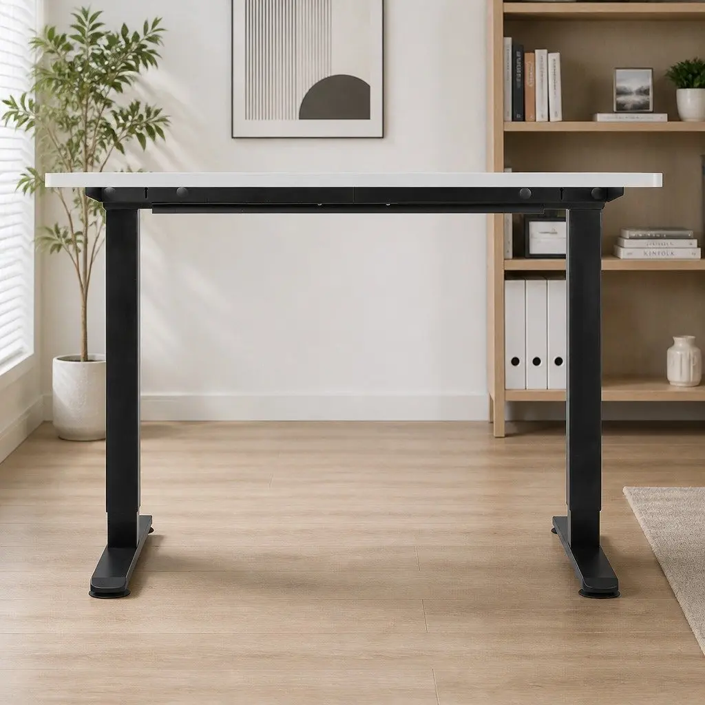 Motorised Standing Desk Adjustable Electric 120cm White Height Frame Home Office