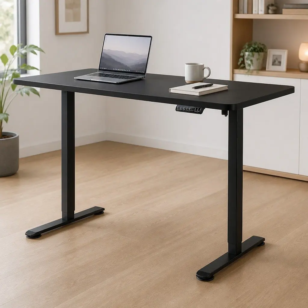 Motorised Standing Desk Height Adjustable 120cm Black Electric Office Frame