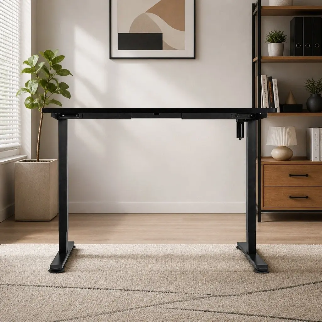Motorised Standing Desk Height Adjustable 120cm Black Electric Office Frame