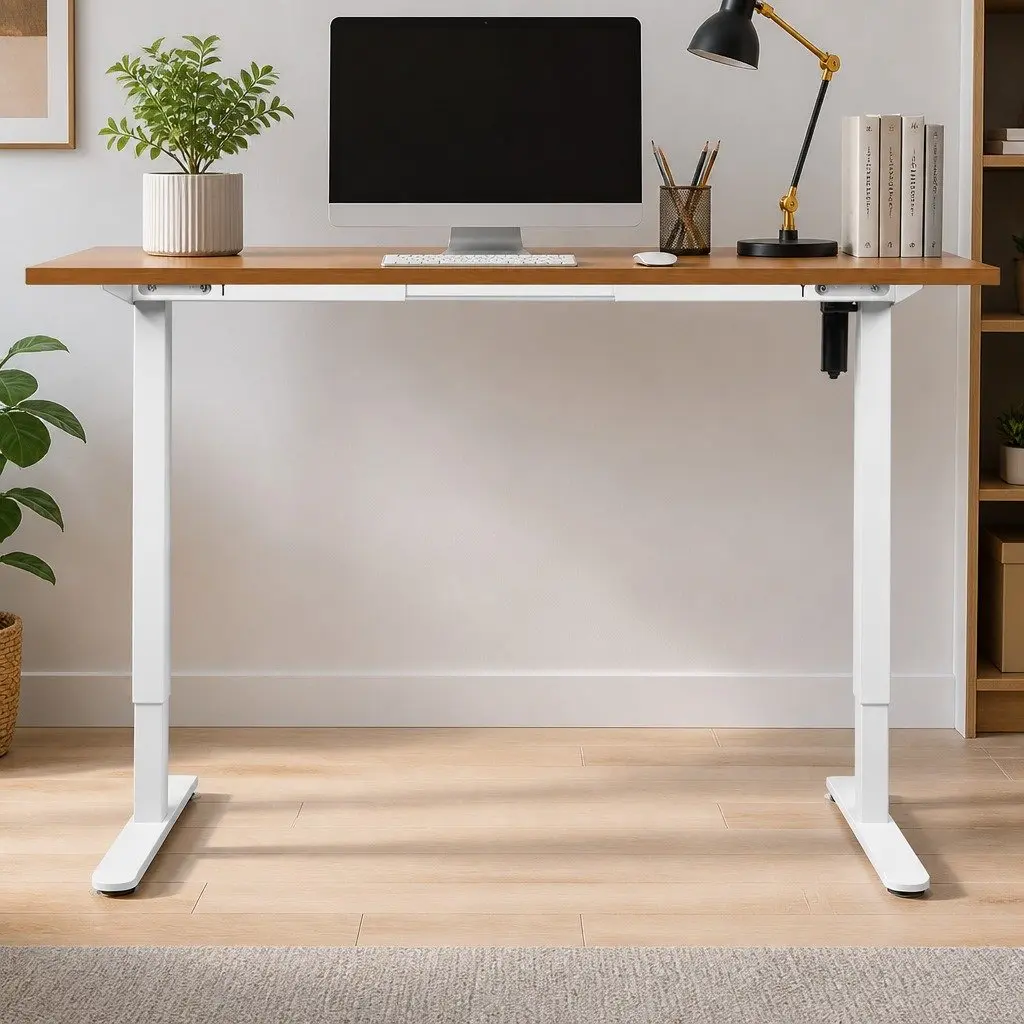 Motorised Standing Desk Frame Height Adjustable 120cm Natural Desktop Electric