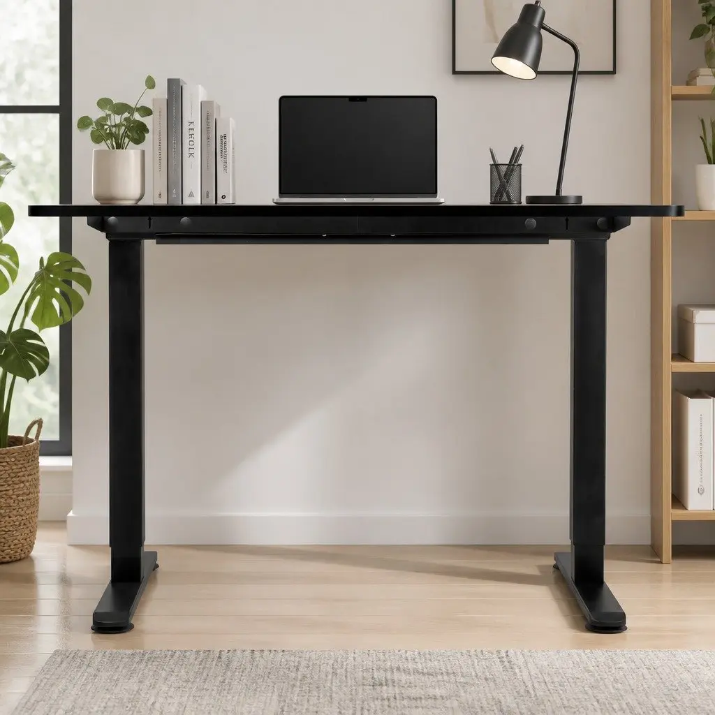 Motorised Standing Desk Adjustable Height Electric Office Table 140cm Black