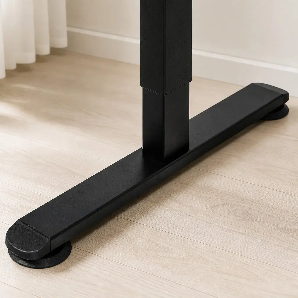 Motorised Standing Desk Adjustable Electric Frame 140cm Desktop Black Office