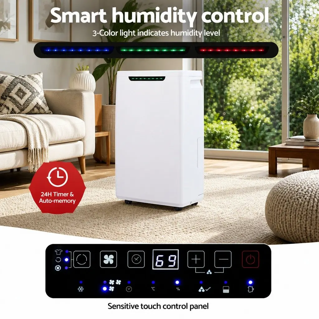 Dehumidifier 16L/Day Portable Air Dryer Moisture Absorber 5.5L Tank White